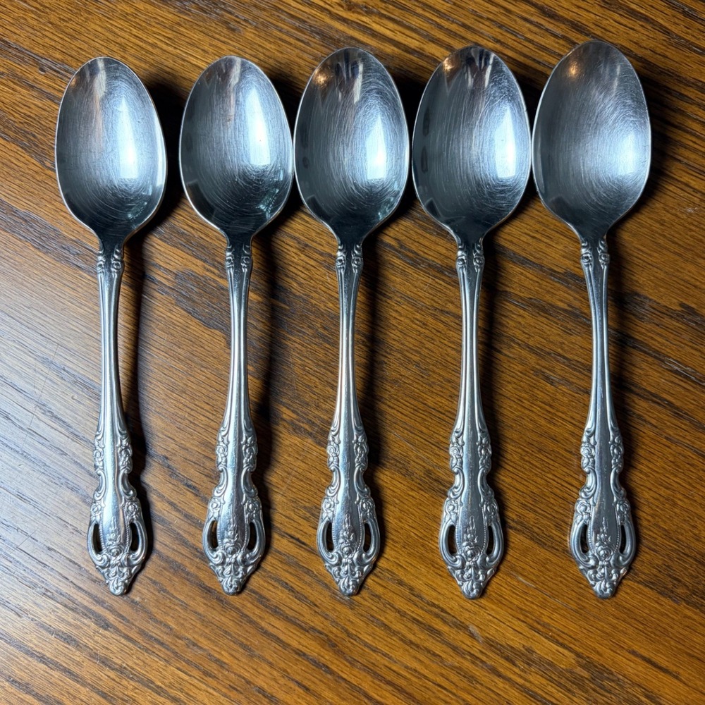 Brahms by Oneida Community Teaspoons Set of 5 Floral Replacement Flatware